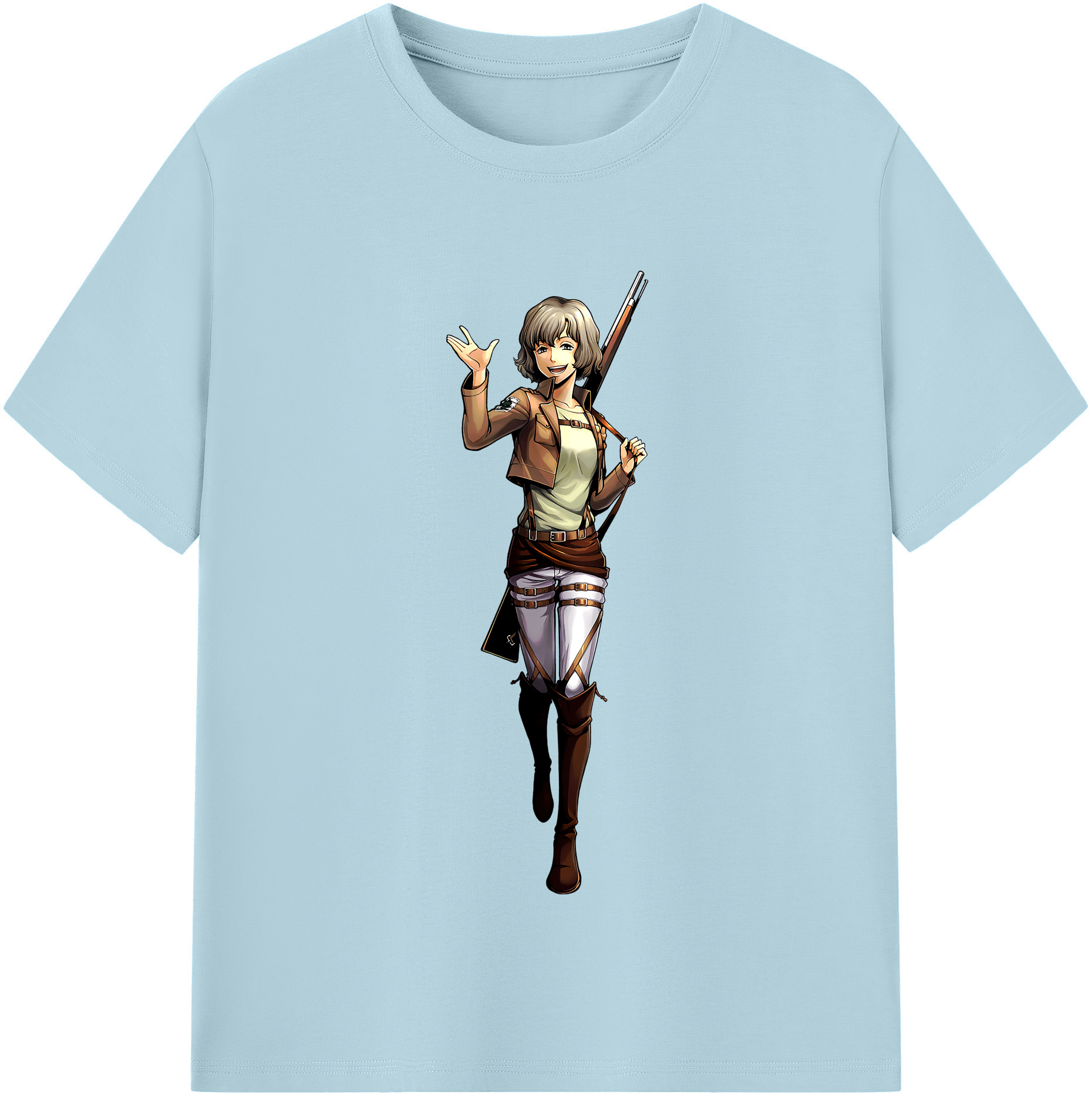 （画像用） 進撃の巨人 ヒツチ Attack on Titan Hitch 綿100％半袖Tシャツ（フロントプリント）